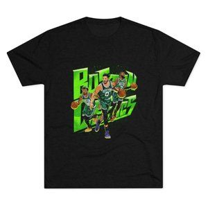 Boston Celtics Tri-Blend Soft Graphic T-Shirt - Jayson Tatum Jaylen Brown Marcus